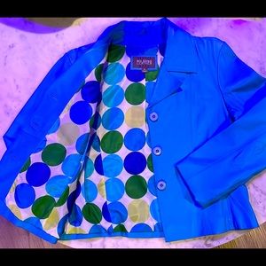 Turquoise Blue leather Jacket